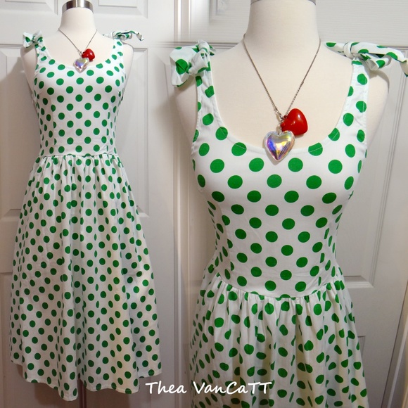 Dresses & Skirts - 1950's Vintage Style Fit & Flare Polka Dot Dress!
